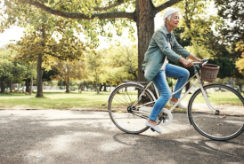 Riding a bike