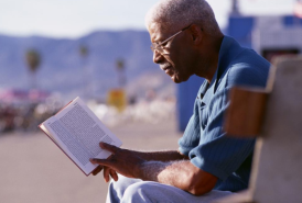 Man reading book