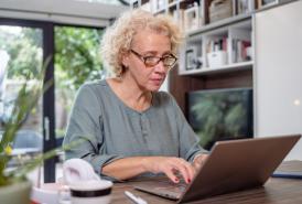 Woman using laptop