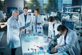Team of scientists in a lab