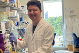 Dr. Silas Buck working in the lab