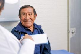 Senior man with doctor