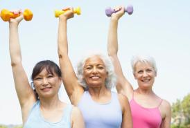 Women exercising with weights