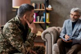 Veteran speaking with a therapist