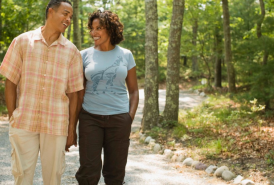 couple walking outside