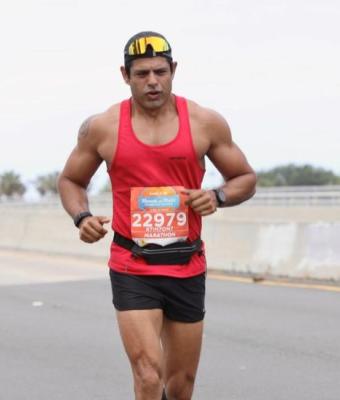 Karan Rai running a marathon