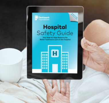Viewing the Hospital Safety Guide on a tablet