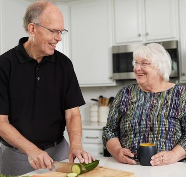 Jim Blackorby and his wife in the kitchen