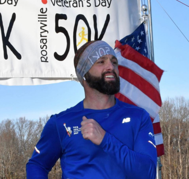 Joe Barrett running a marathon.