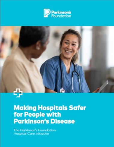Book cover - Making Hospitals Safer for People with Parkinson's Disease