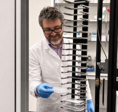 Brent Ryan working in a laboratory.