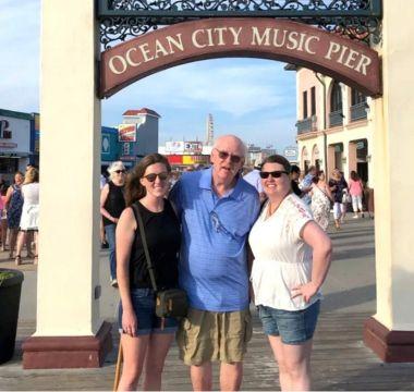Christine and her dad at Ocean City Music Pier
