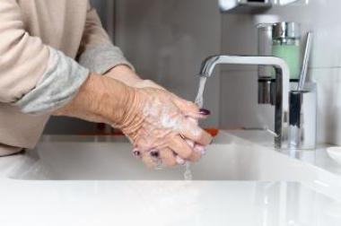 Washing her hands