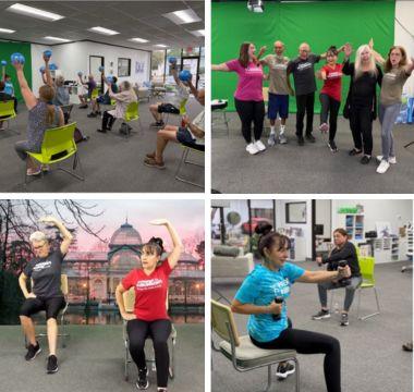 Sara leading exercise classes