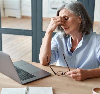 Woman looking stressed out