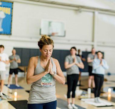 Jen doing yoga