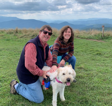 Mike Horak with wife and dog