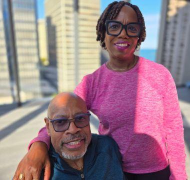 Phyllis Higgins with her husband