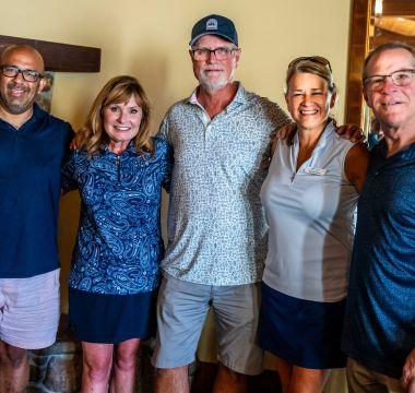 Steve and Lisa with friends at the 2025 FISCH 4 Parkinson’s Golf Tournament