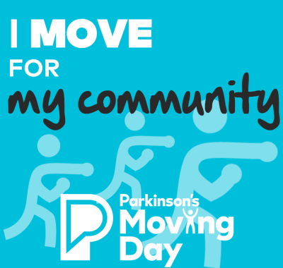 Graphic reading "I move for my community"