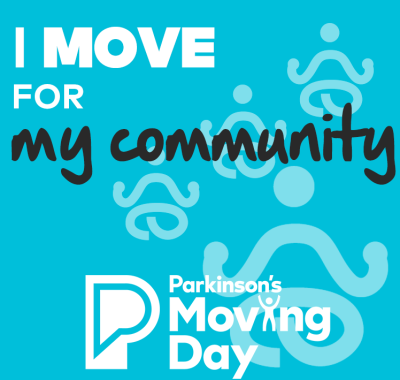 Graphic reading "I move for my community"