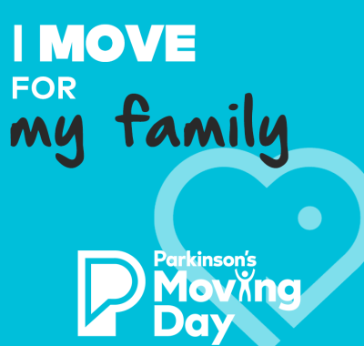 Graphic reading "I move for my family"