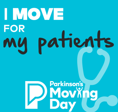 Graphic reading "I move for my patients"