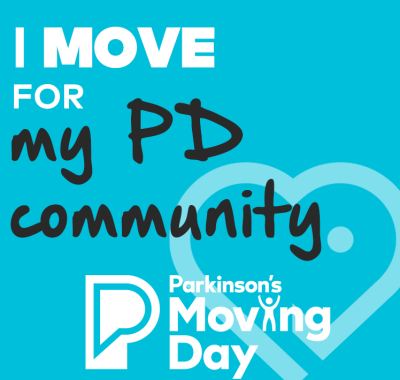 Graphic reading "I move for my community"