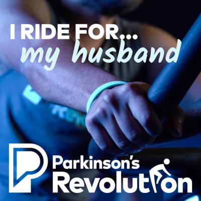Graphic reading "I ride for... my husband"