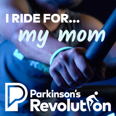 Graphic reading "I ride for... my mom"