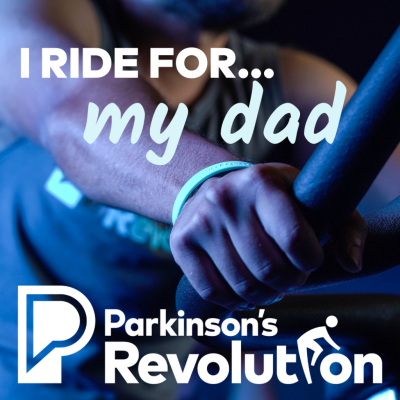 Graphic reading "I ride for... my dad"