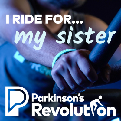 Graphic reading "I ride for... my sister"