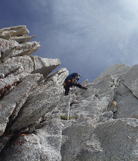 Anthony climbs a mountain