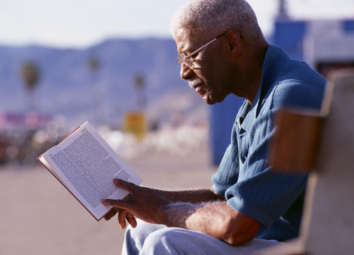 Man reading book