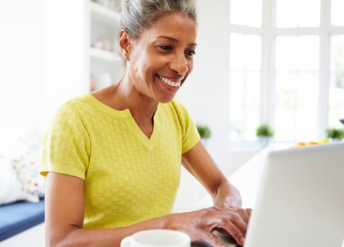 Woman on a laptop