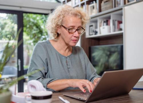 Woman using laptop
