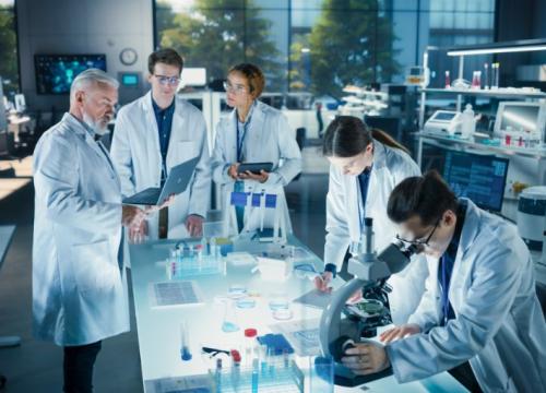 Team of scientists in a lab