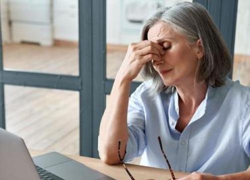 Woman looking stressed out