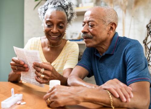 Couple looking at papers