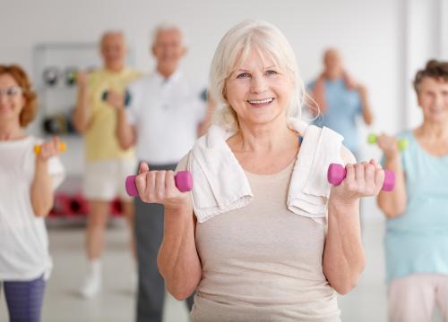 Women exercising with weights