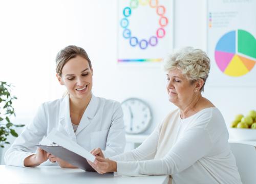 2 women in a doctors office