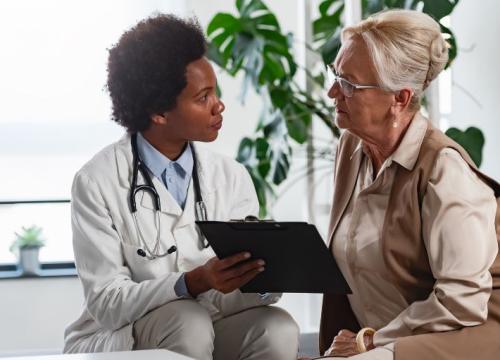 Specialist consulting a patient at the clinic