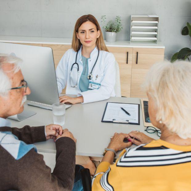 Couple meeting with their doctor