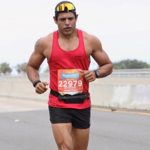 Karan Rai running a marathon