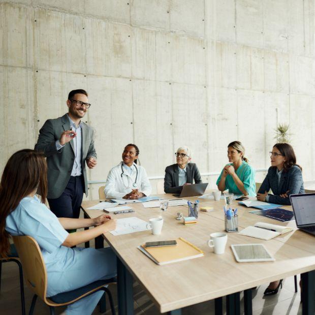 Healthcare professionals having a discussion
