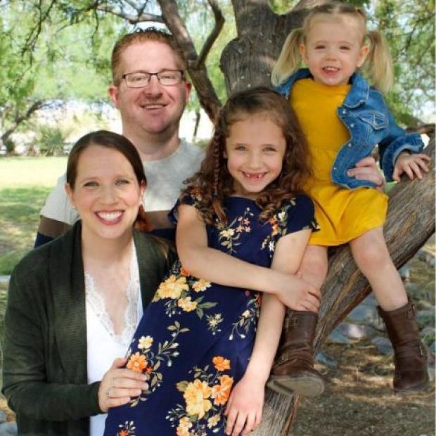 Brian Aronson with wife and 2 daughters