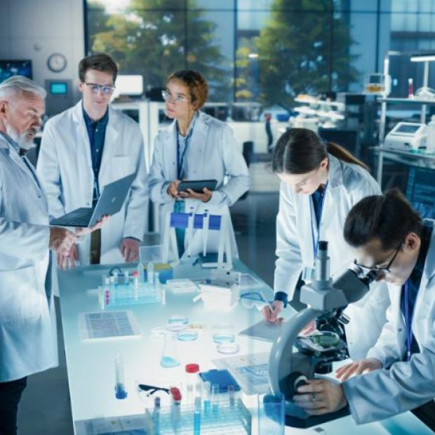 Team of scientists in a lab