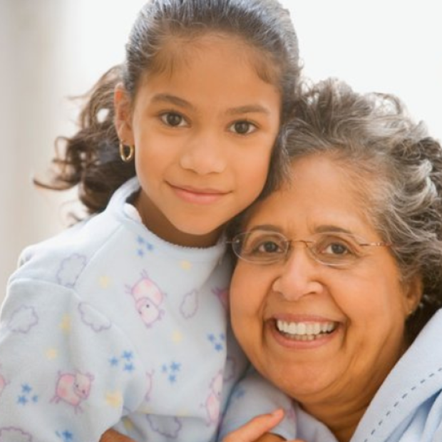 grandmother with grandchild