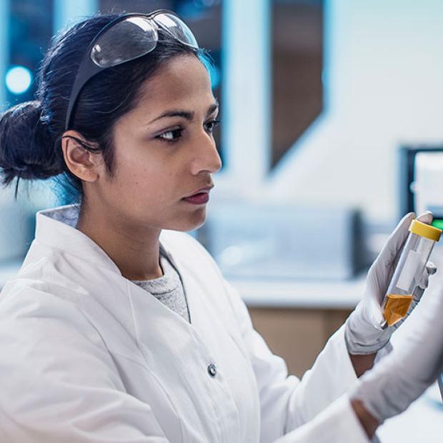 Lab scientist working with genetic tests