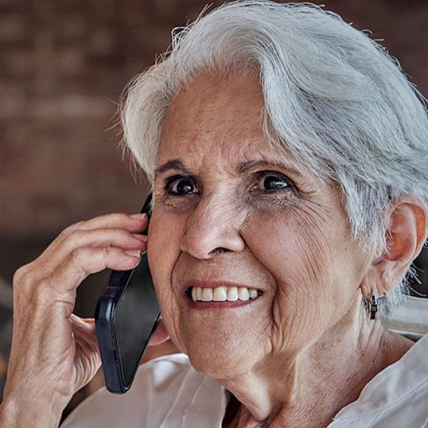 Older woman on the phone